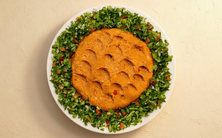 Itch at Derian, Yerevan — Bulgur with tomato and herbs, served cool — tangy, light, and the salad that eats like a small meal on its own.