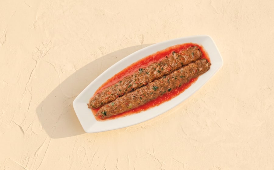 Kash-kash kebab at Derian, Yerevan — Minced meat and spices on the skewer, made hot — the kebab for people who ask whether anything here carries heat.
