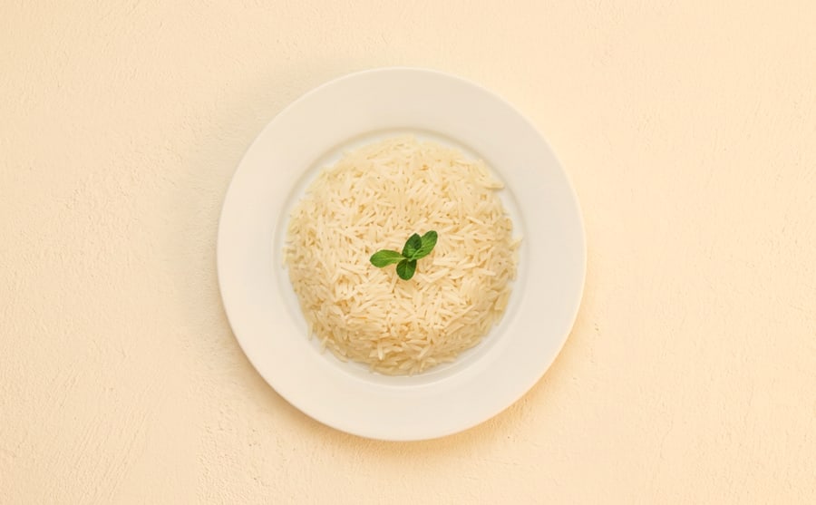 Rice at Derian, Yerevan — Plain white rice, steamed loose — the quiet base under a stew, and the thing that makes a heavy plate manageable.