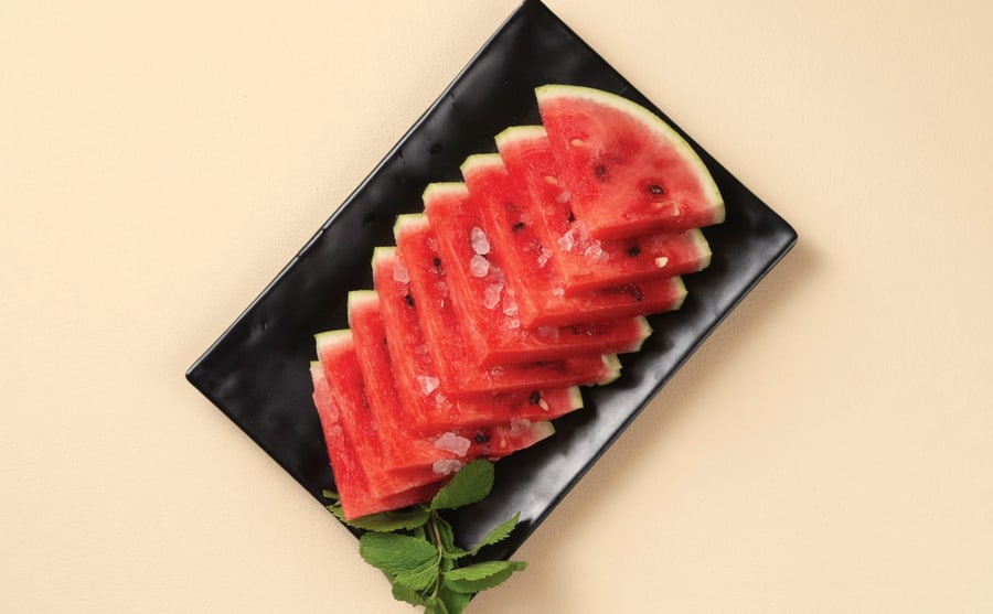 Watermelon at Derian, Yerevan — Cold watermelon cut into thick slices — sweet, wet, and the most honest way to finish a long meal in the summer.